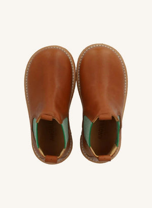 Angulus - Striped Chelsea Boot Laces | Cognac