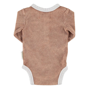 Piupiuchick - School Trip Organic Cotton Terry Bodysuit | Brown