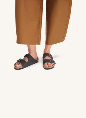 BIRKENSTOCK - Arizona Suede Sandal | Dark grey