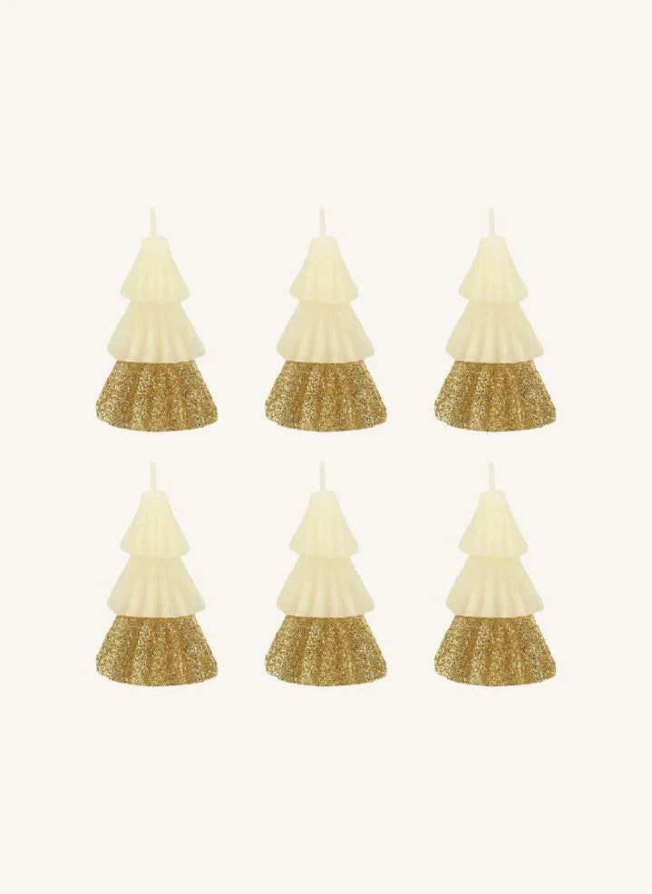 Meri Meri - Fir tree candles - Set of 6 | Ivory