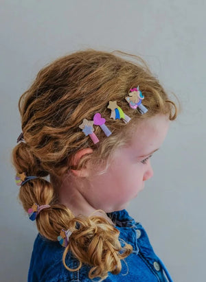 Mimi & Lula - 8-piece Unicorn Hair Clip Set | Pink