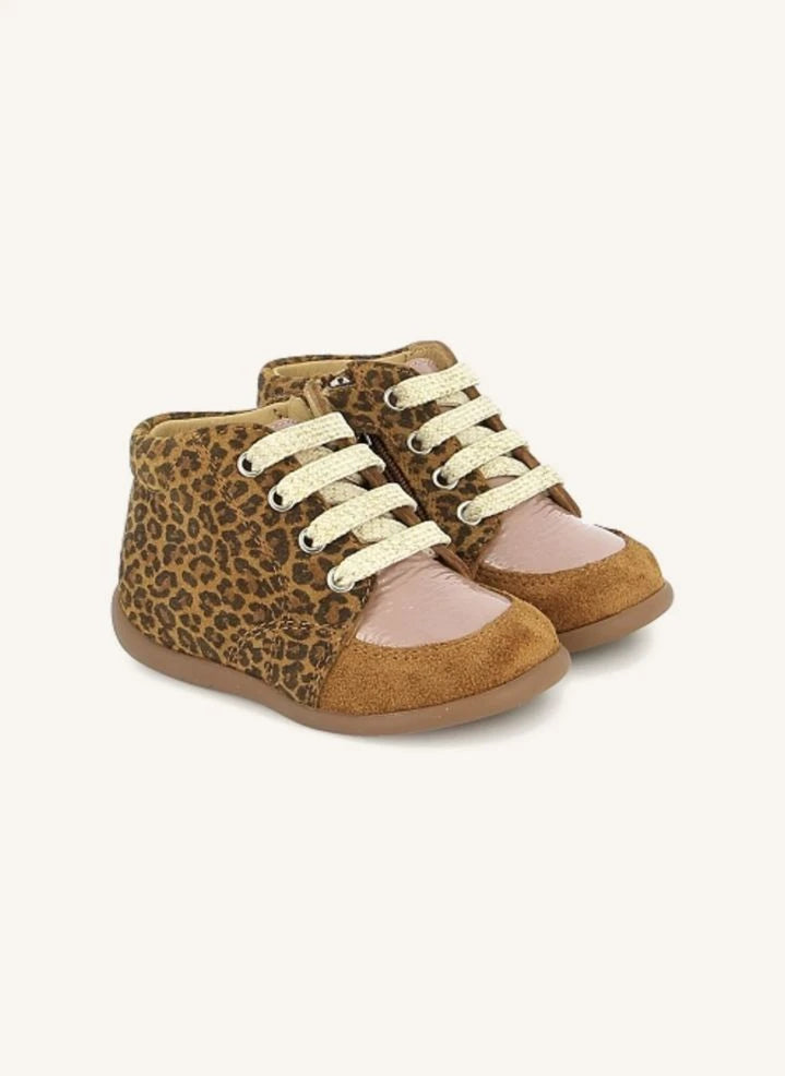 Pom d'Api - Zippy Leopard Sneakers | Caramel