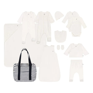 Petit Bateau - Organic Cotton Striped Maternity Bag | Navy