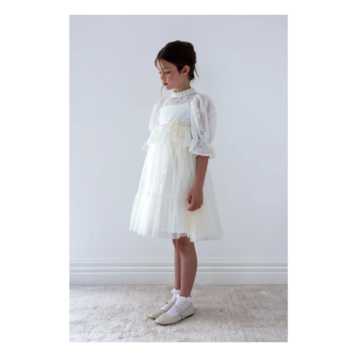 petite Amalie - Tulle Lace Dress | Cream