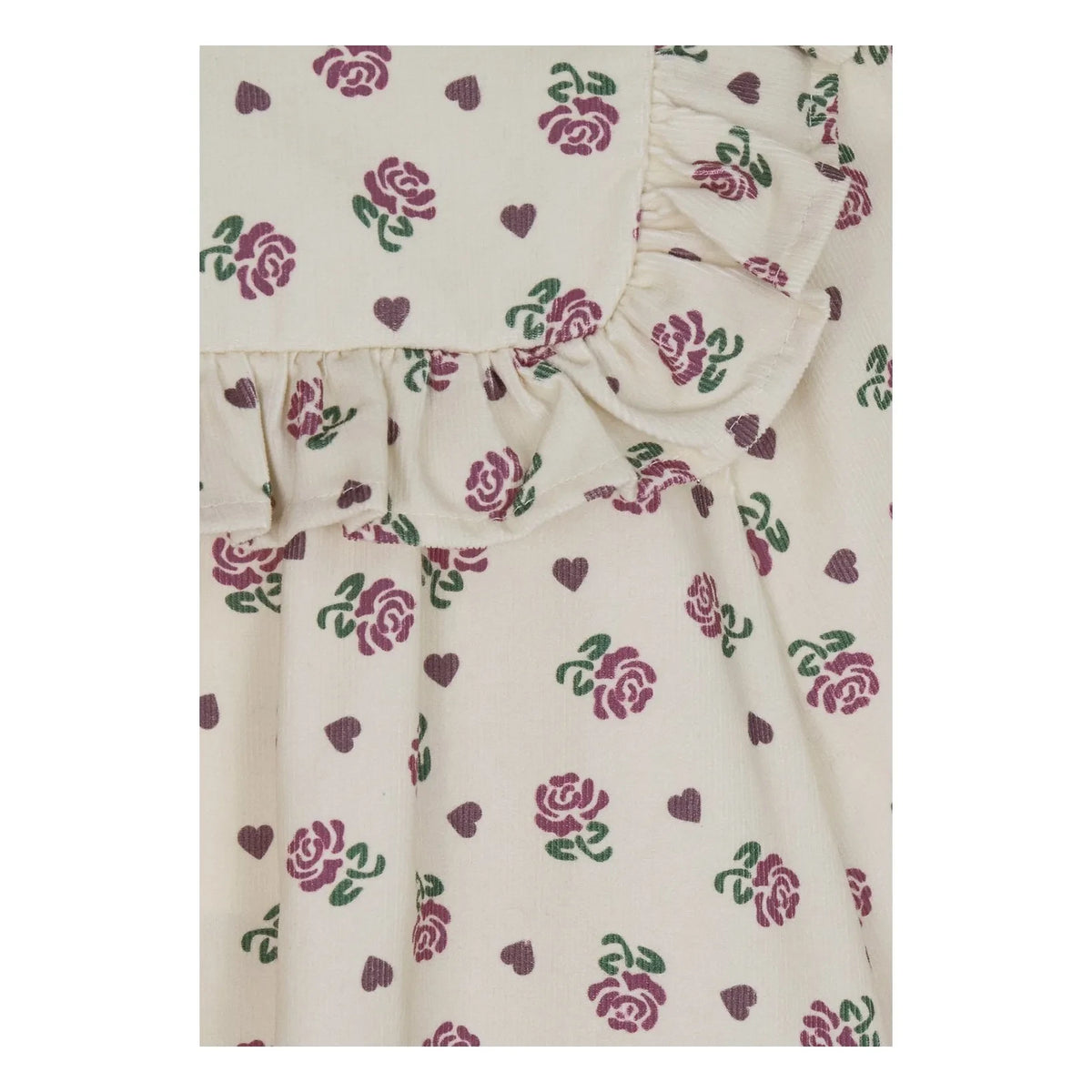 Mipounet - Lisa Floral Velvet Dress | Ecru