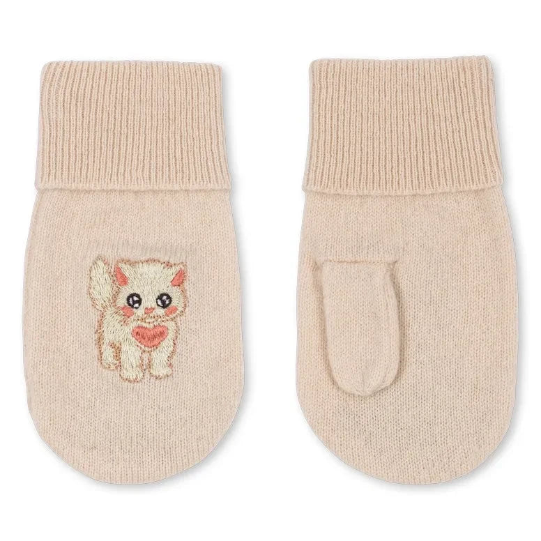 Konges Sløjd - Collette Cat Wool Gloves | Pale Pink