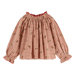 Emile et Ida - Fluffy Vichy Blouse | Red