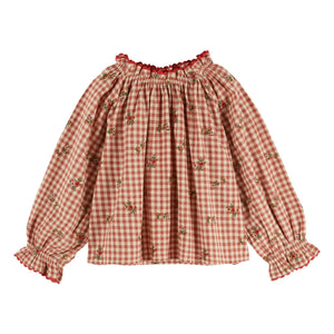 Emile et Ida - Fluffy Vichy Blouse | Red