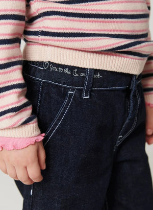 Copenhagen Colors - Jean Ballon Organic Cotton Heart-Shaped Pocket | Dark Blue
