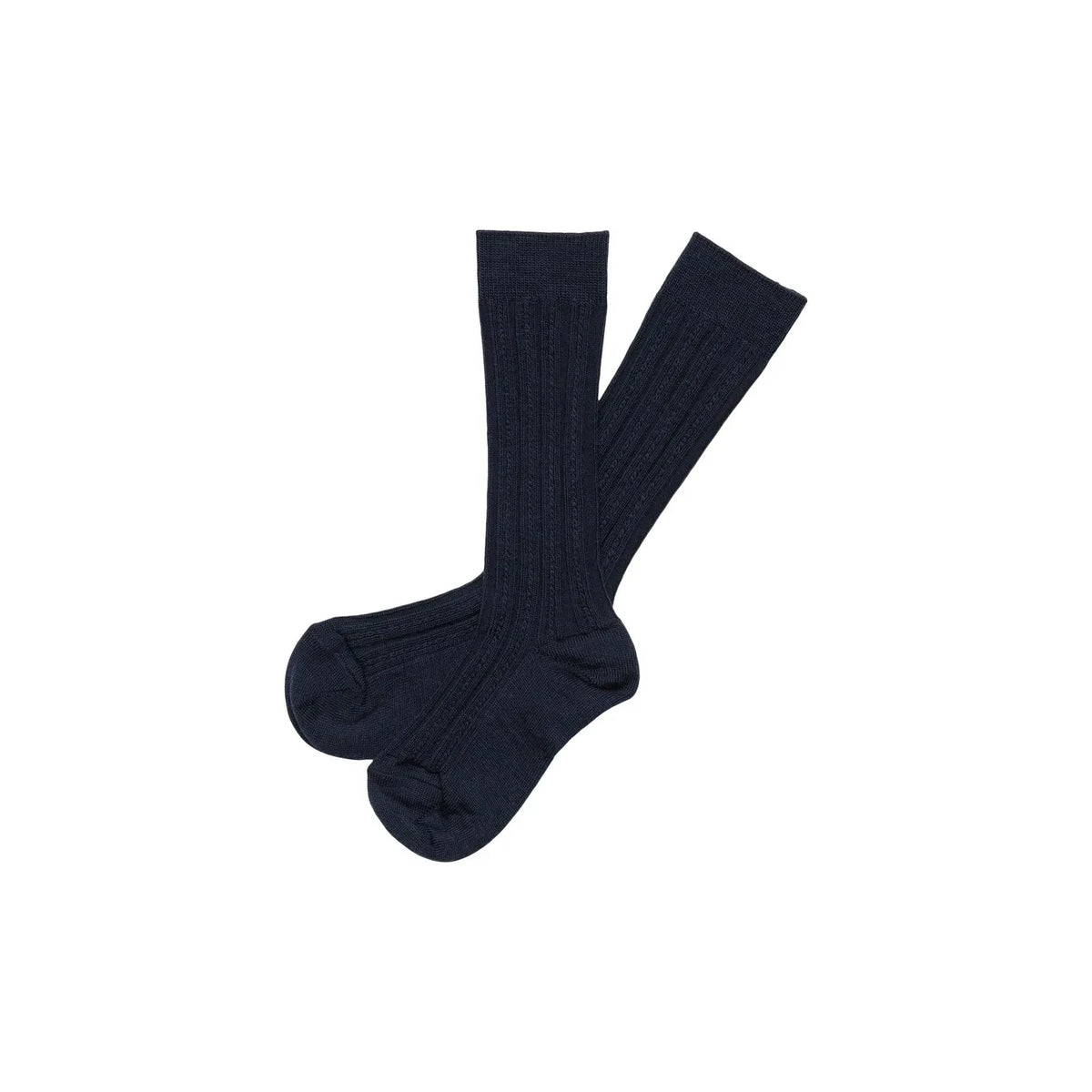 FUB - 2 Pair High Leg Pointelle Wool Socks Set | Navy