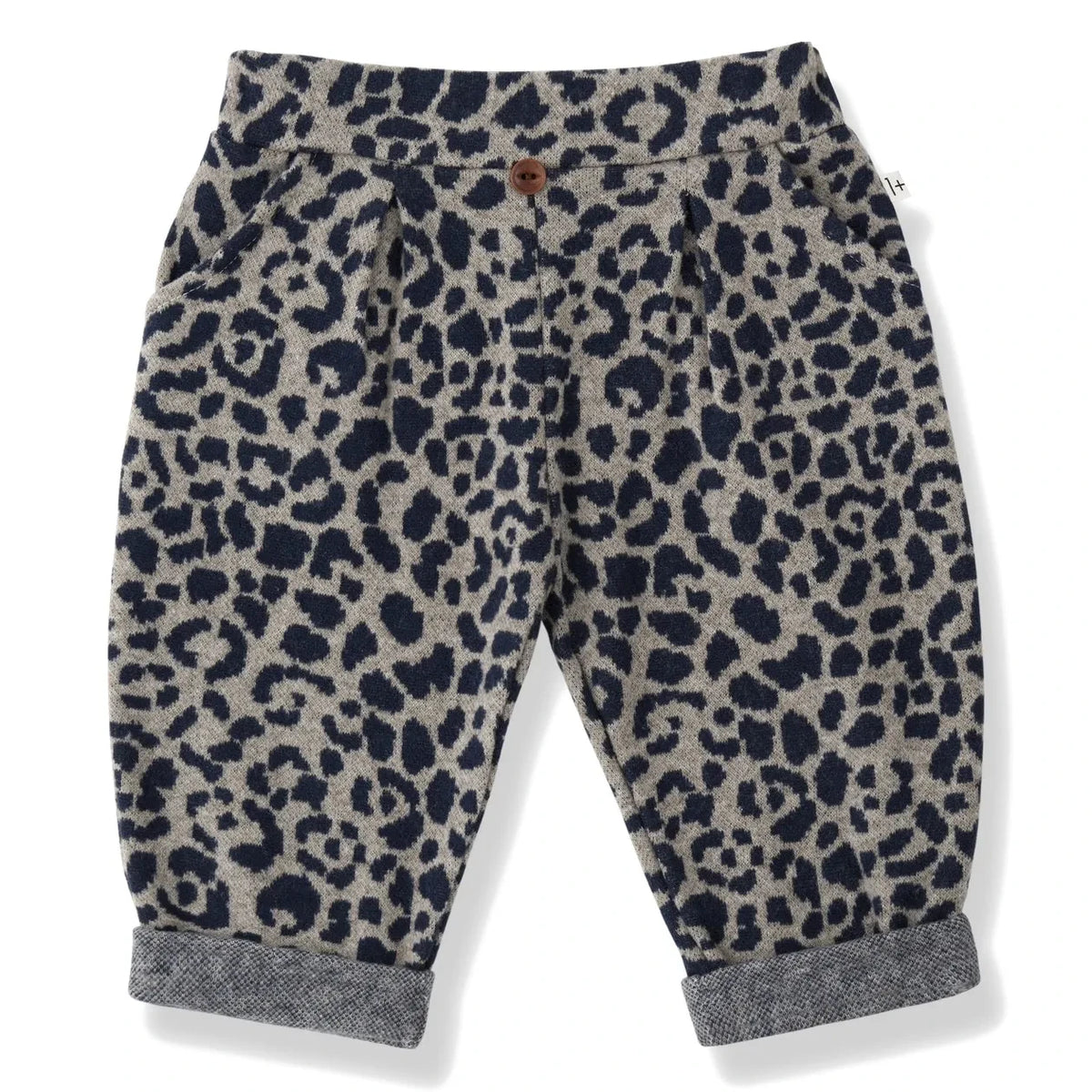 1+ in the family - Roma Leopard Fleece Pants | Dark Blue