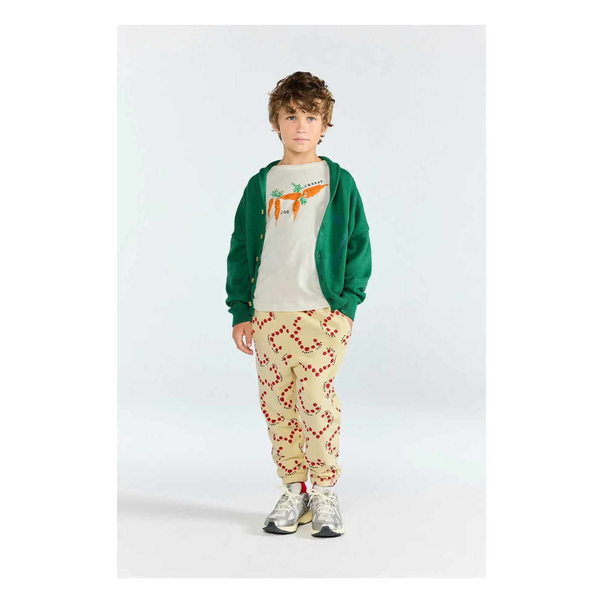 The Animals Observatory - Racoon Organic Cotton Cardigan | Green