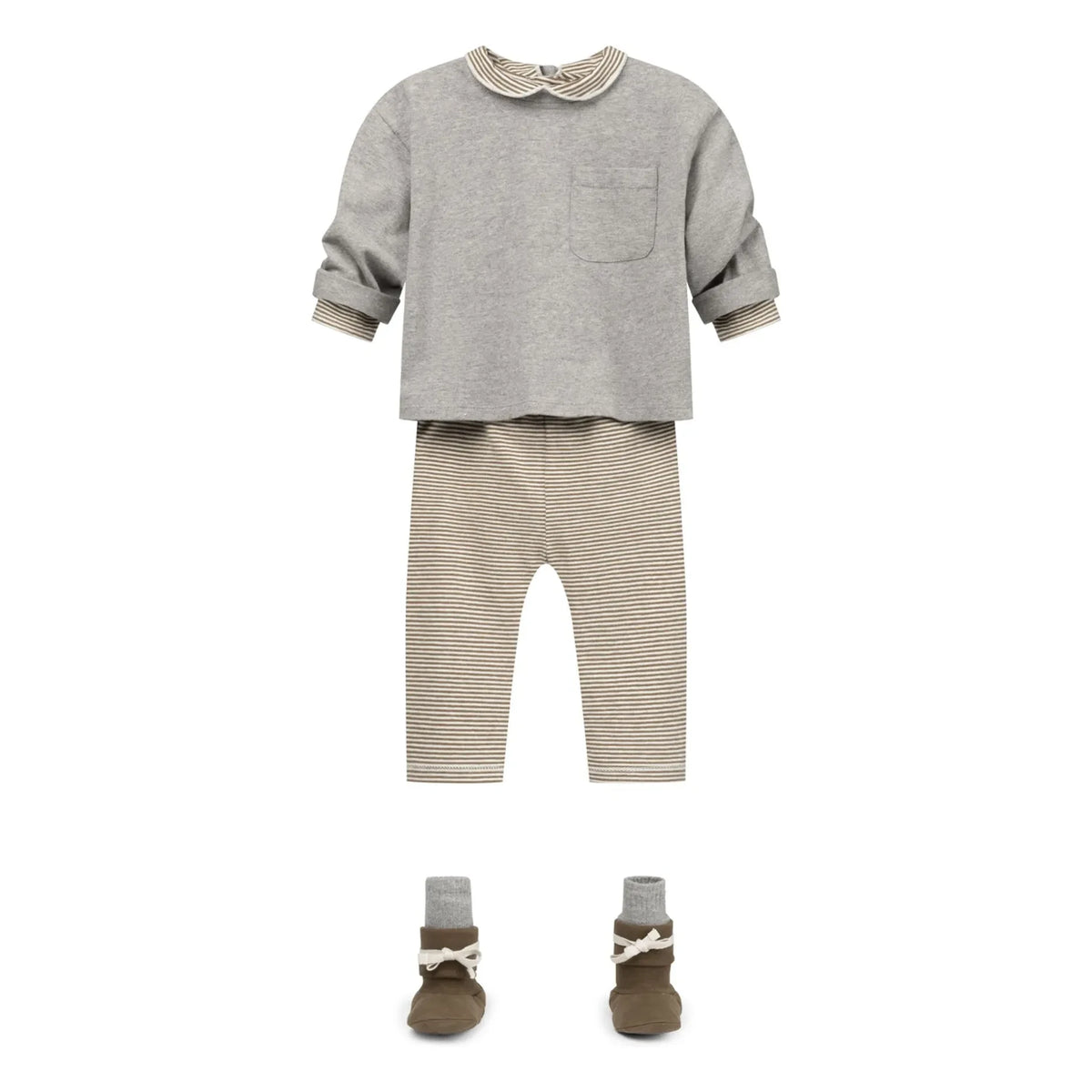 Gray Label - Striped Leggings Mini Organic Cotton | Khaki Brown