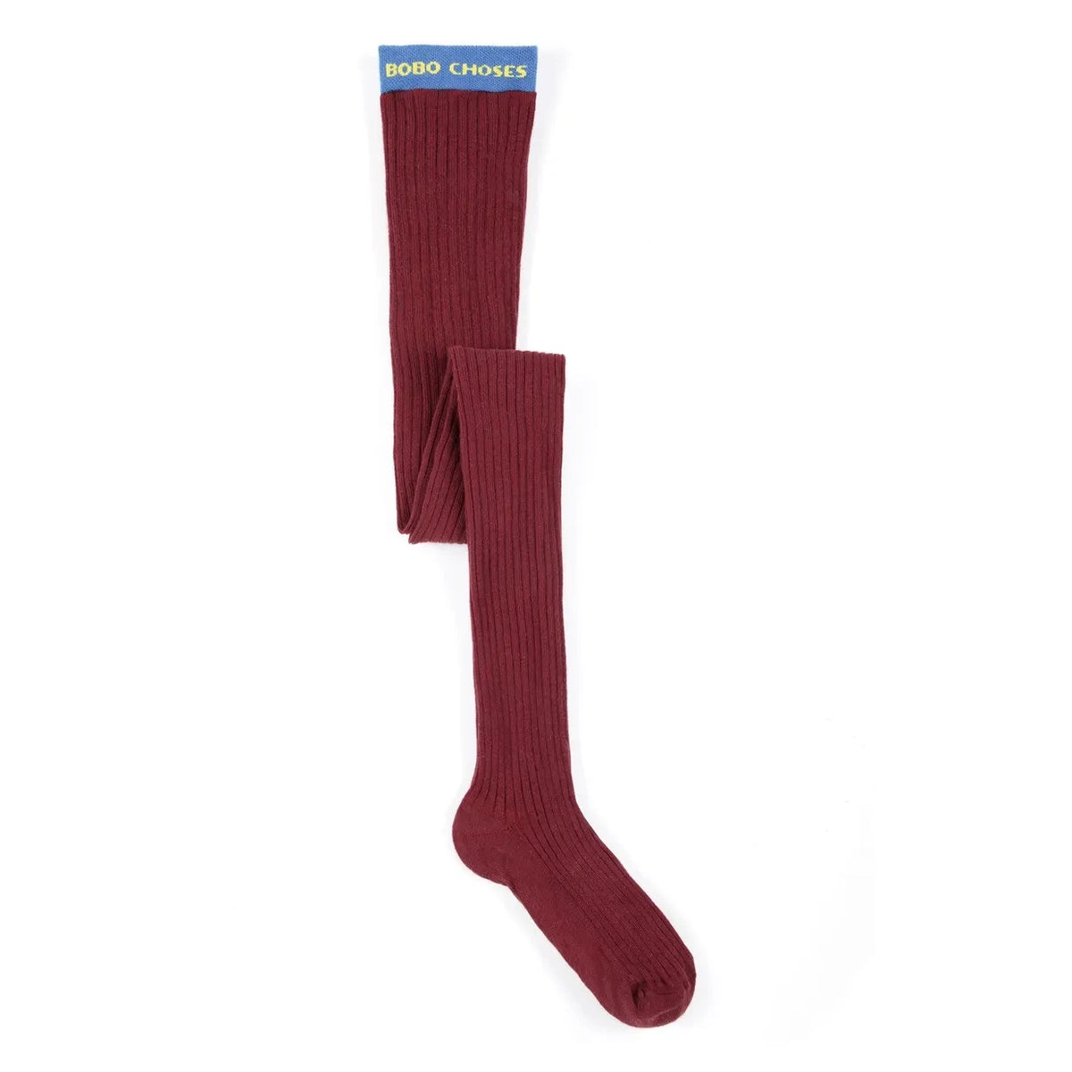 Bobo Choses - Ribbed Organic Cotton Tights | Burgundy