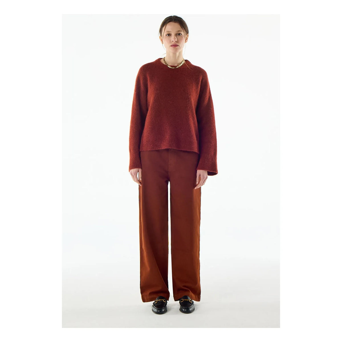 BELLEPIECE - Kipling Baby Alpaca Sweater | Rust Orange