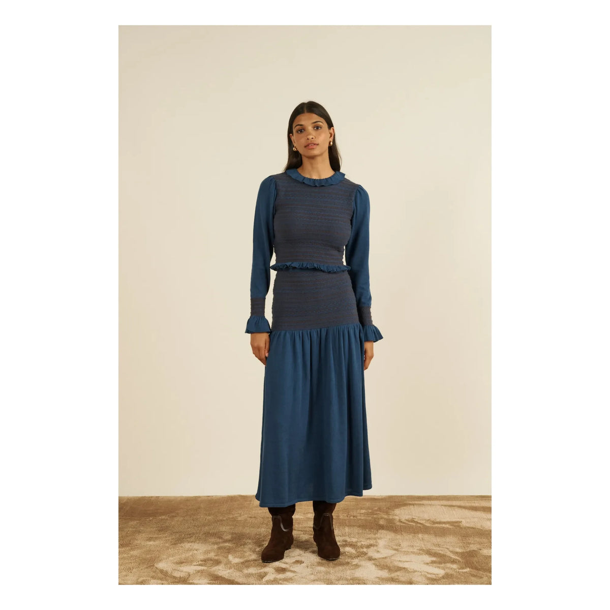 Maria de la Orden - Owl Knit Skirt | Navy