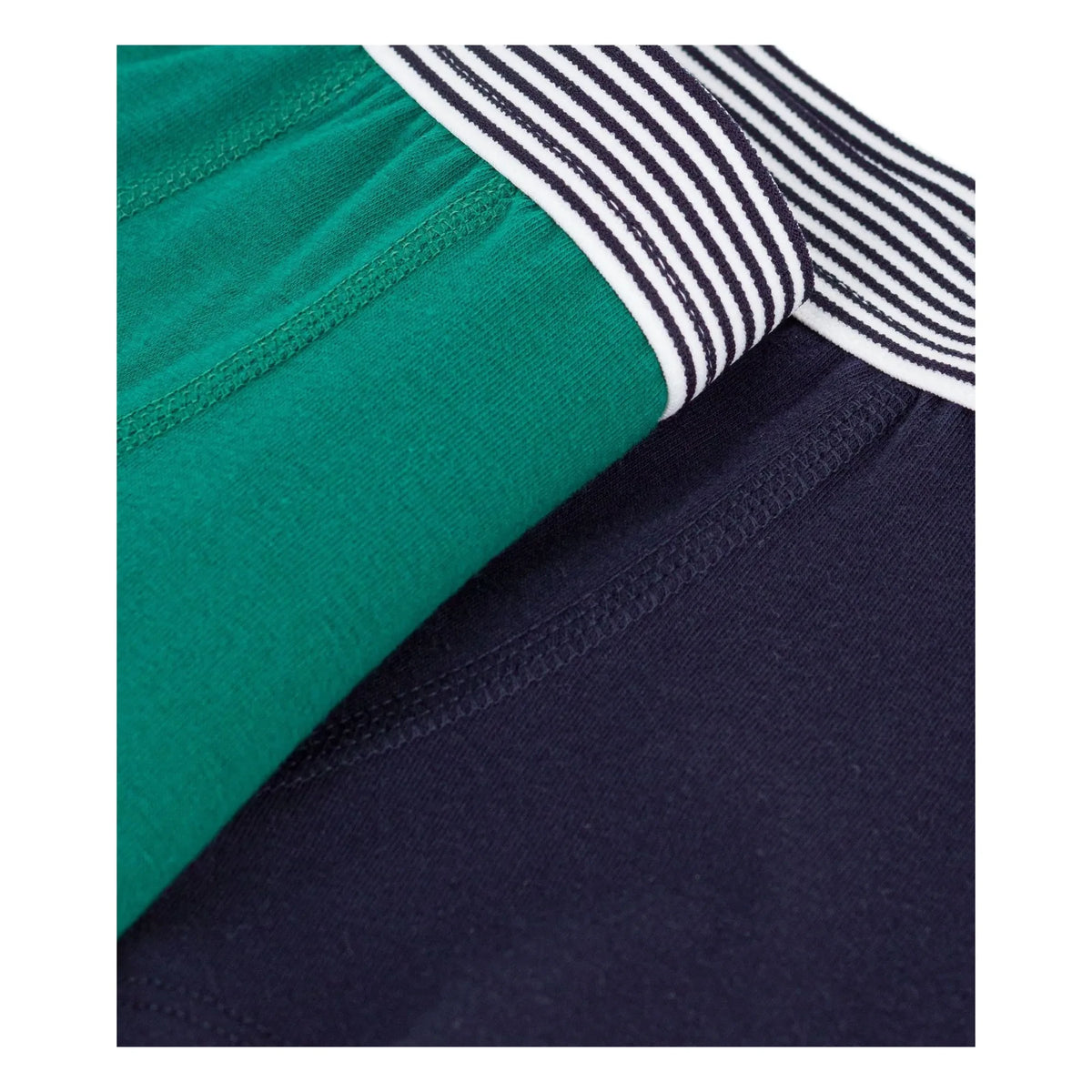 Petit Bateau - Set of 2 Striped Organic Cotton Boxer Shorts | Green