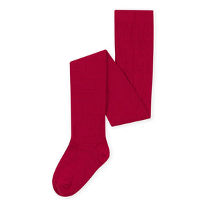 Petit Bateau - Organic Cotton Plain Tights | Red