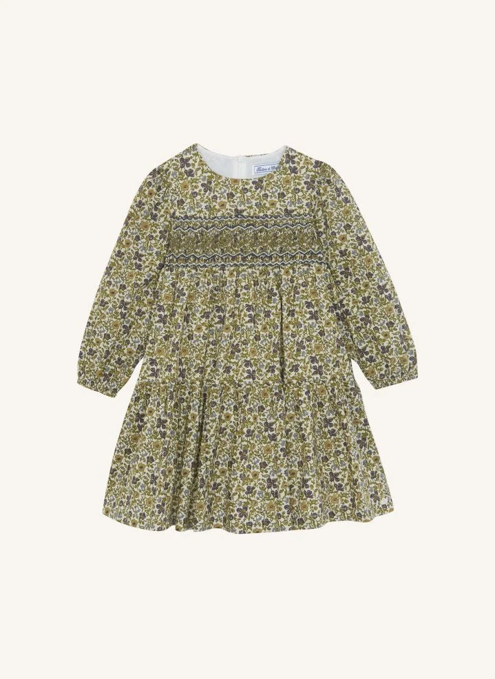 Tartine et Chocolat - Floral Gathered Dress | Green