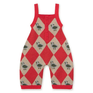 Tinycottons - Argyle Wool Romper | Red
