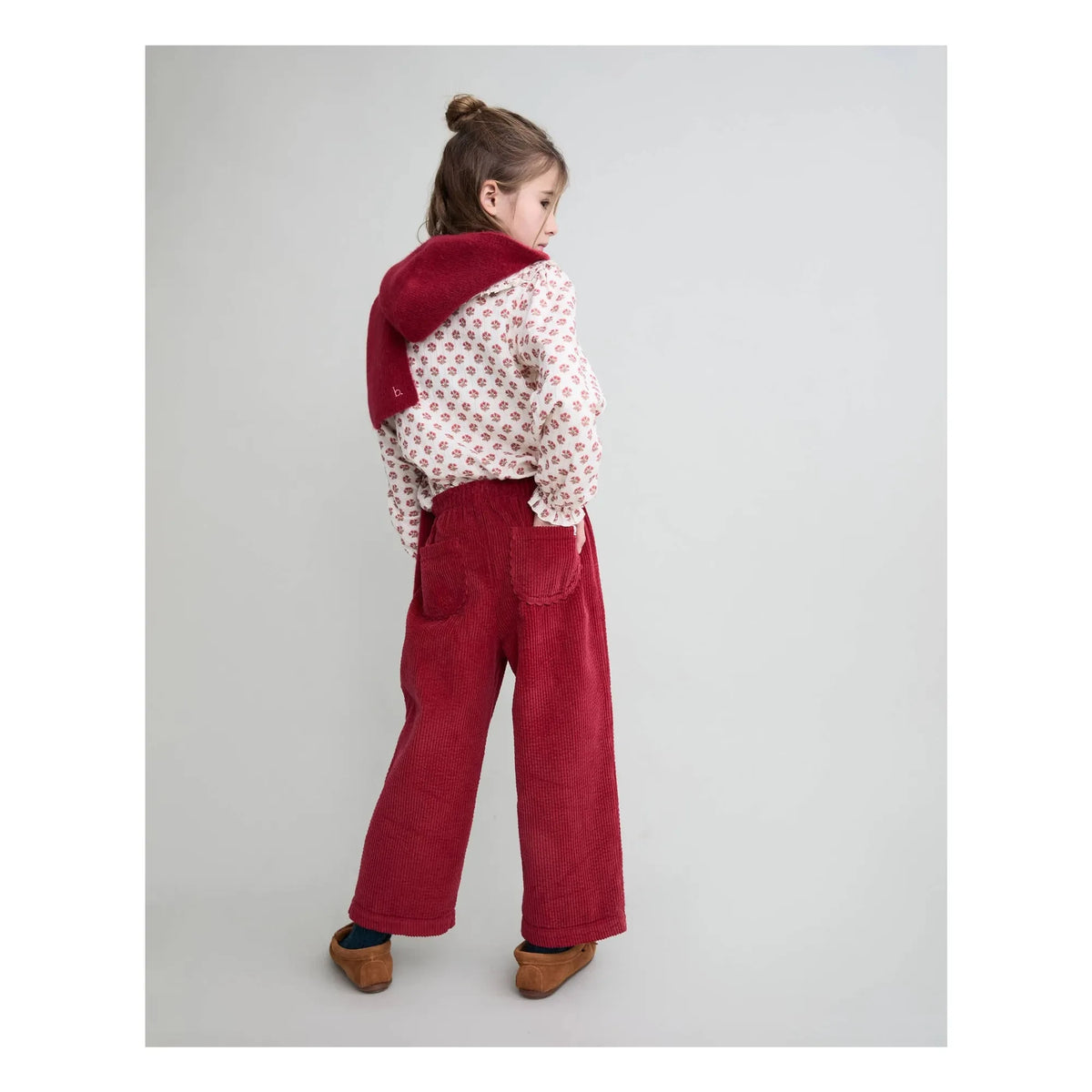 Búho - Girly Velvet Trousers | Cherry Red