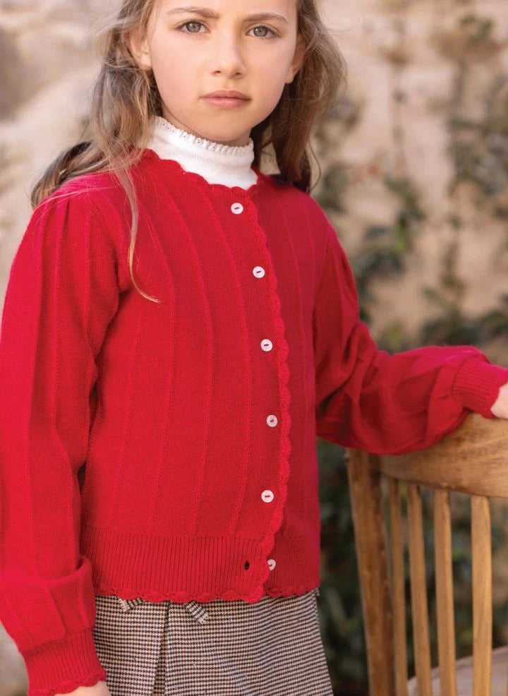 Tartine et Chocolat - Feston Cardigan | Cherry Red