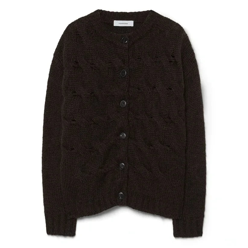 Pomandère - Wool and Alpaca Cardigan | Dark Brown