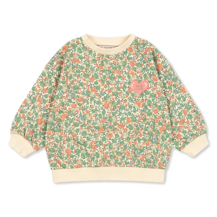 Konges Sløjd - Loupy Floral Print Organic Cotton Sweatshirt | Green