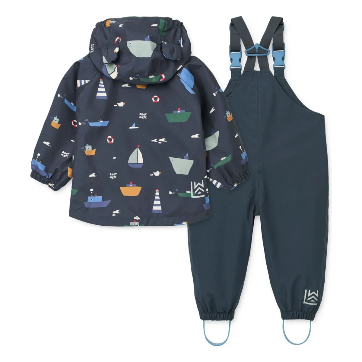 Liewood - Manu Bateaux Recycled Fiber Rain Set | Navy Blue