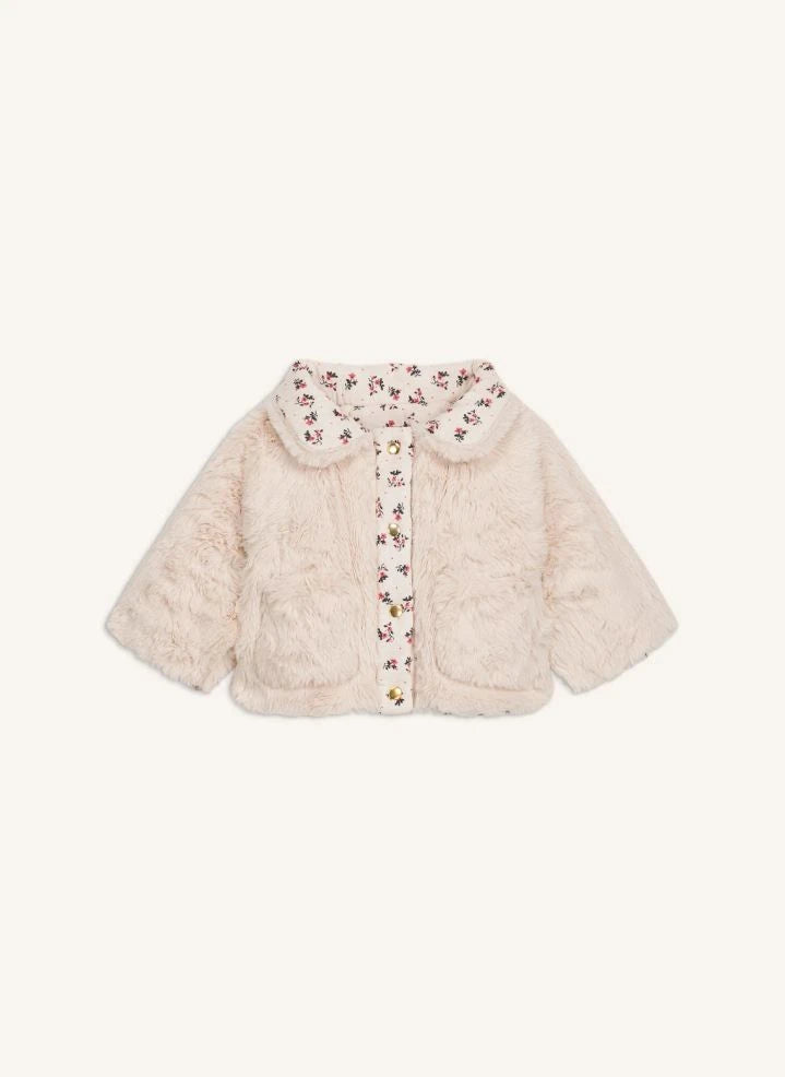 Louise Misha - Dalila Reversible Faux Fur Coat | Cream