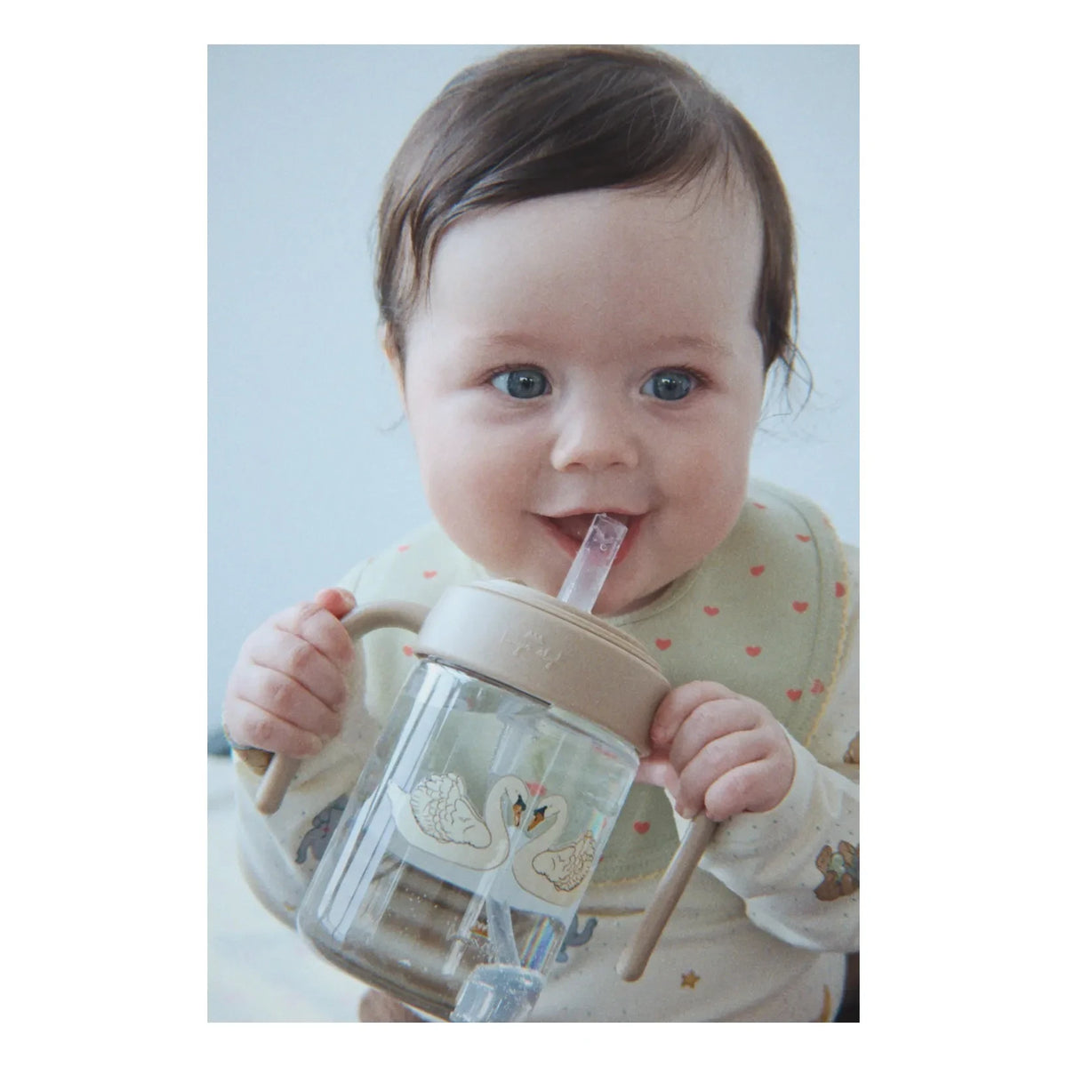 Konges Sløjd - Sage Colored 2-Pack Organic Cotton Cherry Bib Set