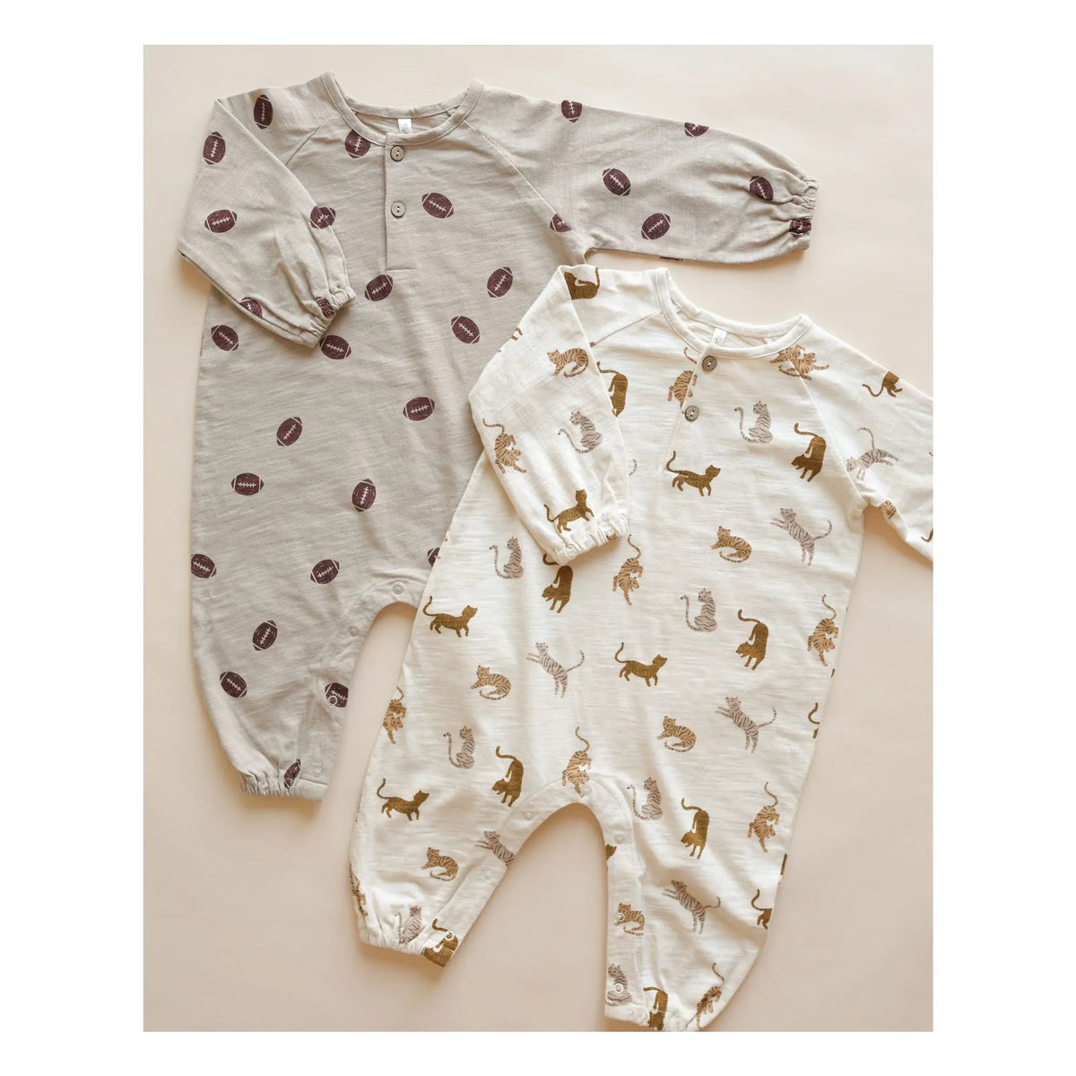 Rylee + Cru - Henley Football Pajamas | Stone
