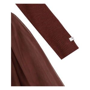 Donsje - Lotus Mixed-Material Dress | Chocolate