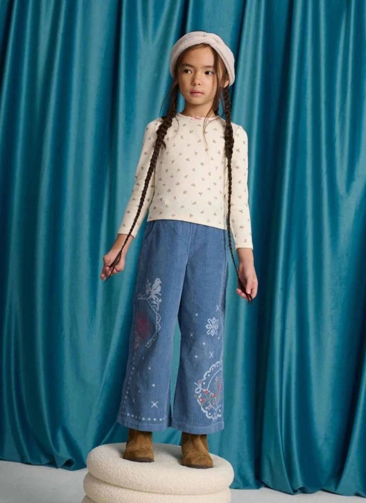 Gingersnaps - Gladys Embroidered Velvet Pants | Mavi