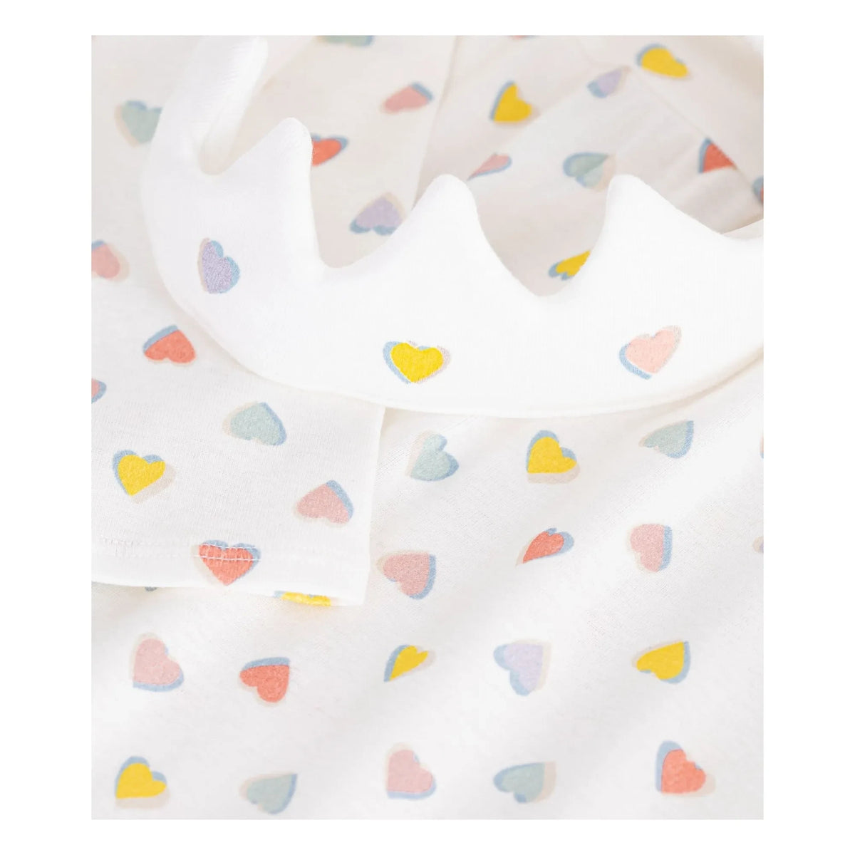 Petit Bateau - Organic Cotton Heart and Crown Nightgown Set | White