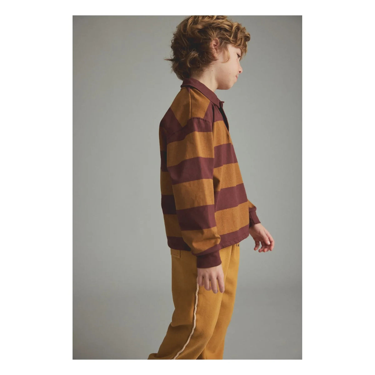 Cozmo - Tauro striped organic cotton polo shirt | Chocolate
