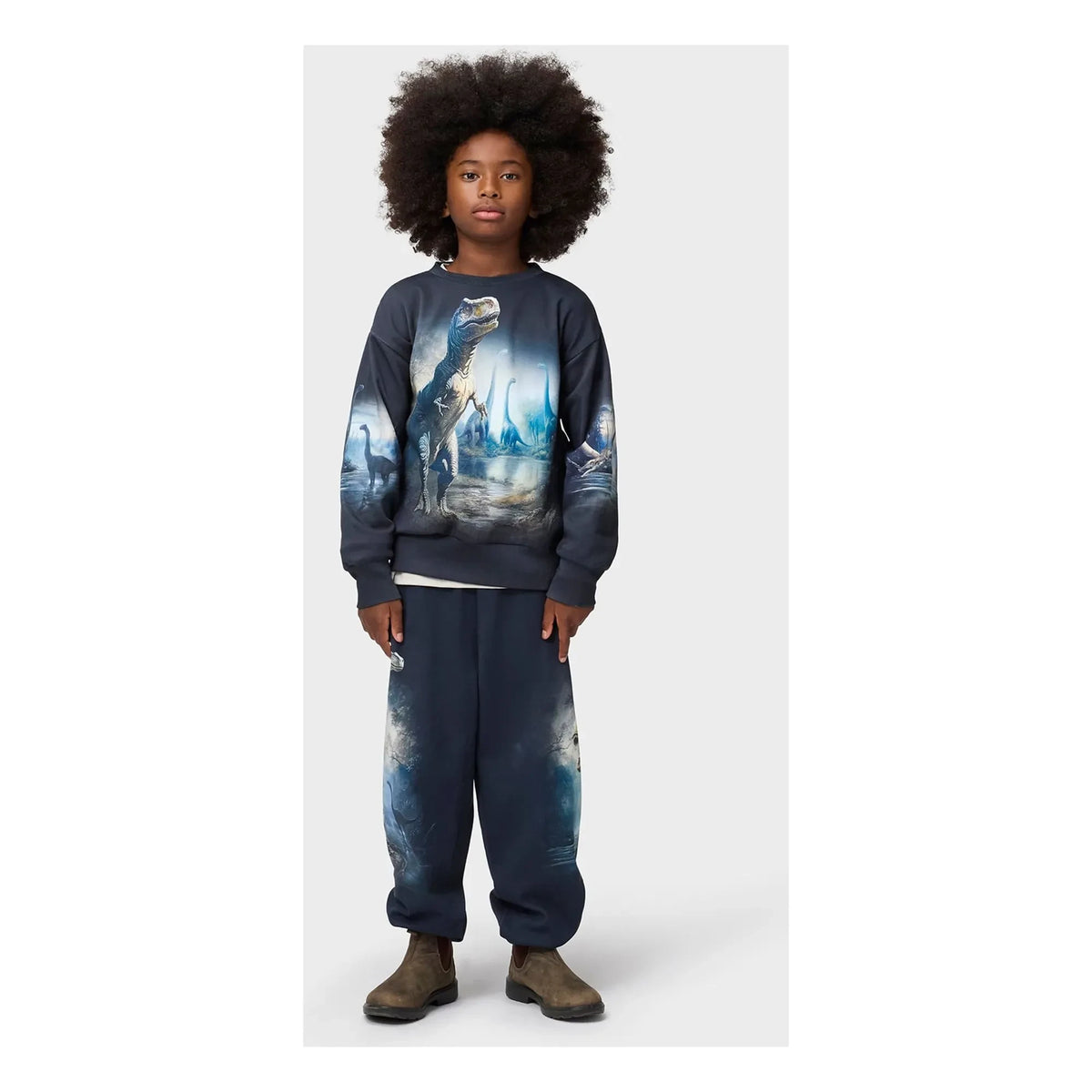Molo - Mattis Dinosaurs Organic Cotton Sweatshirt | Black