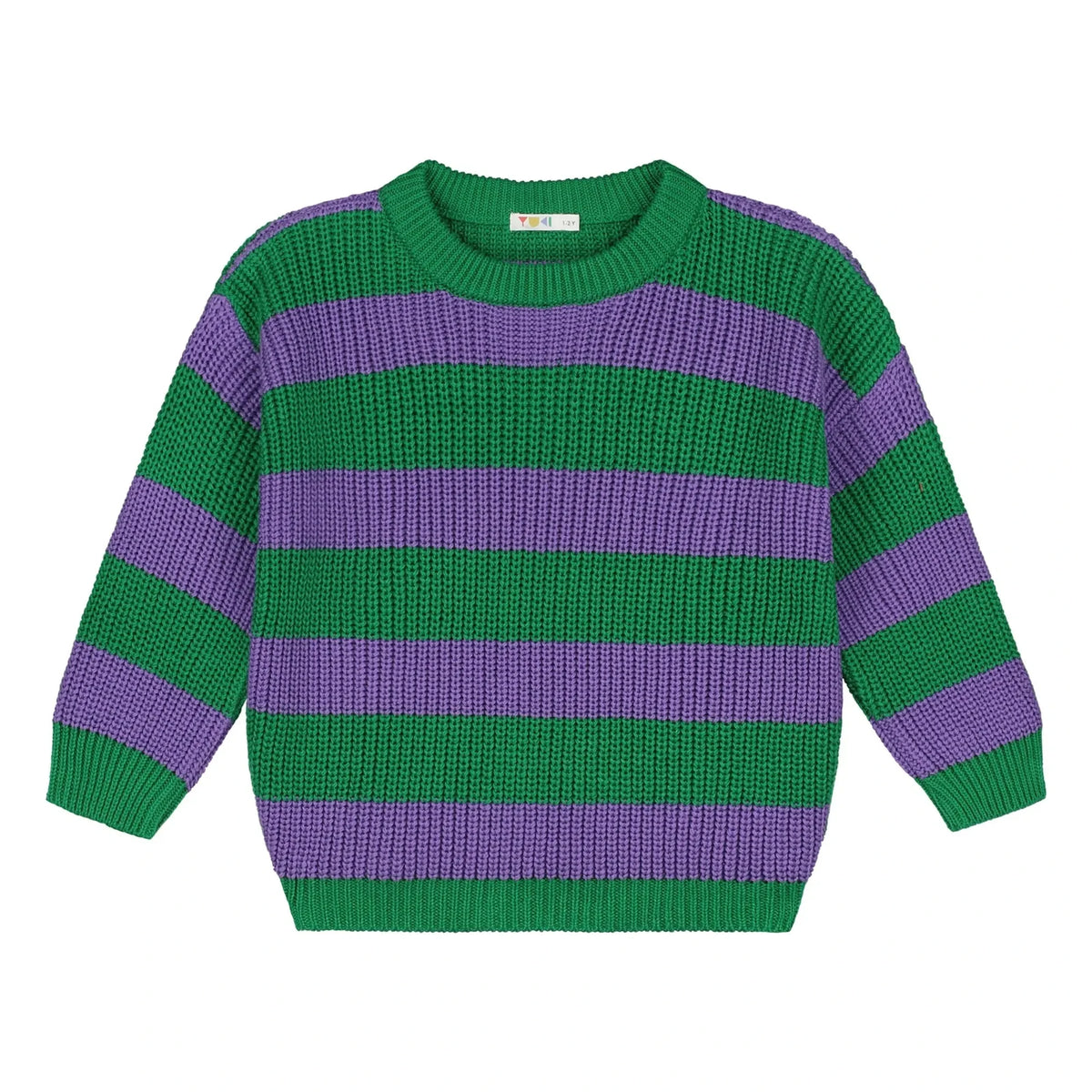 Yuki - Striped Organic Cotton Sweater | Purple