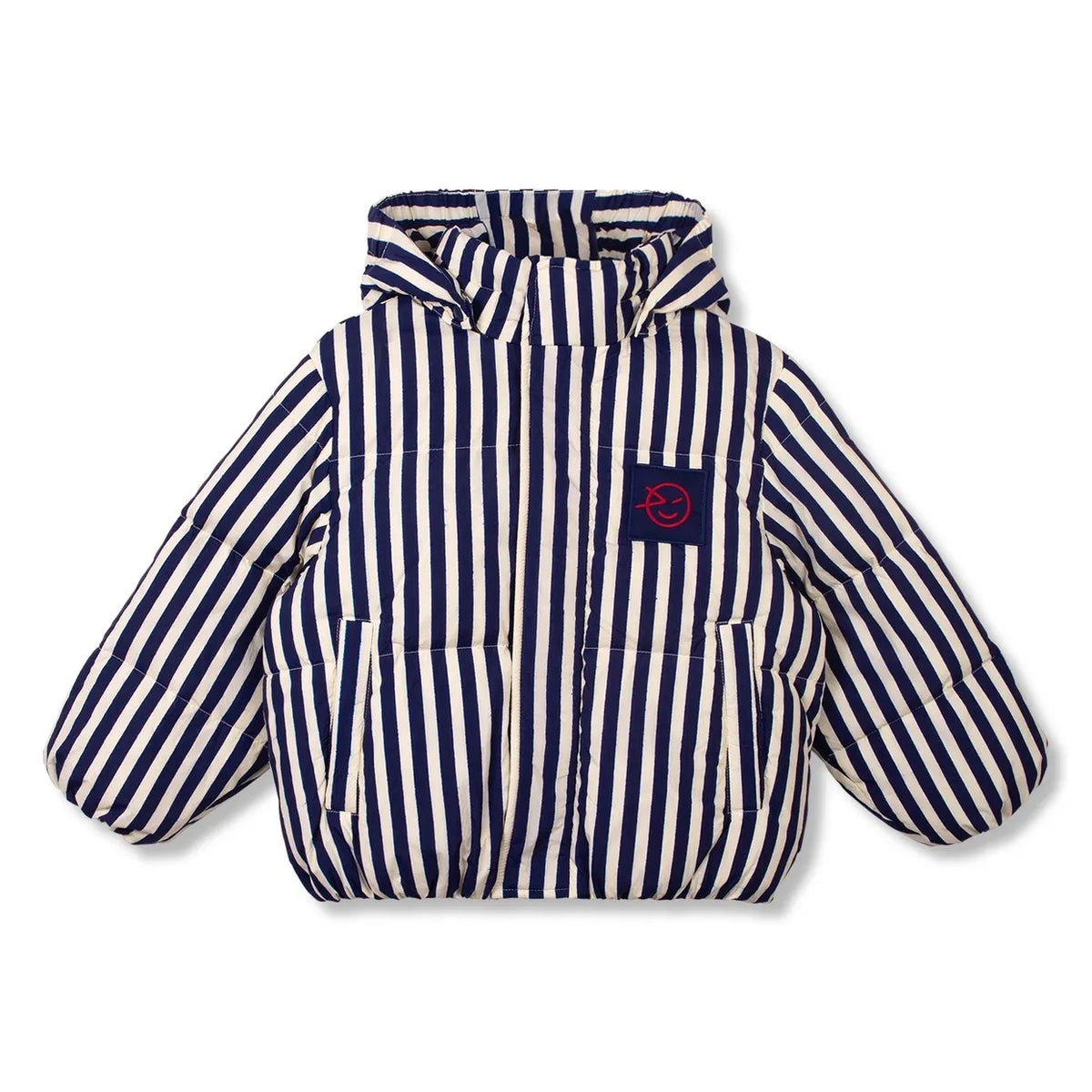 Wynken - Striped Puffer Jacket | Navy