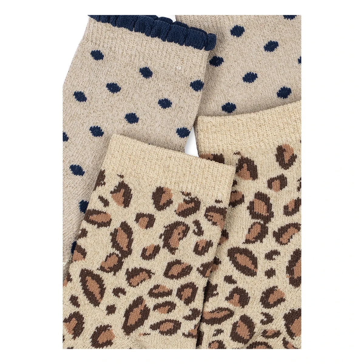Konges Sløjd - 2 Pairs Leopard Socks Set | Beige