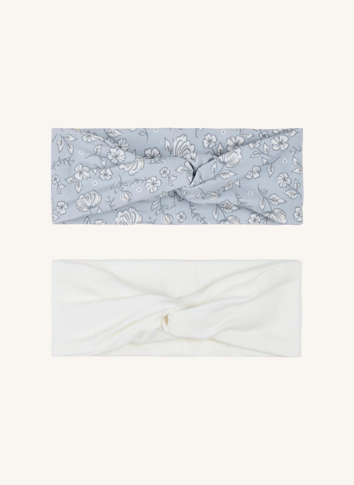 Petit Lem - 2-Piece Floral Headband Set Made from Modal and Organic Cotton | Blue