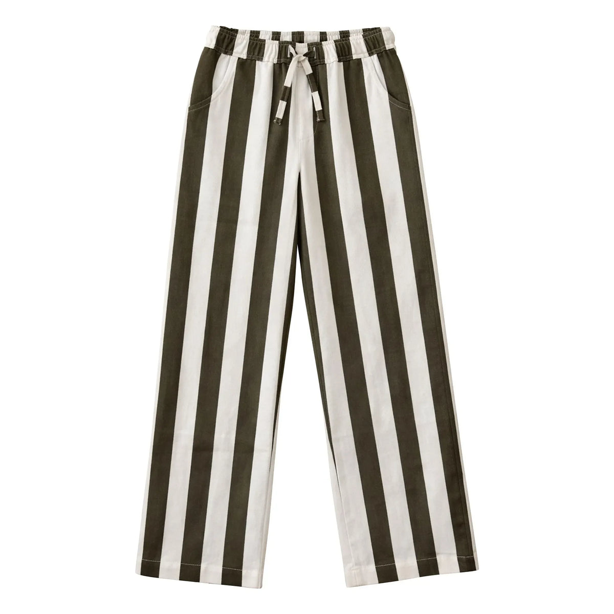 Lililotte - Paul Maxi Trousers Twill Striped Organic Cotton | Off-White