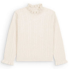Louise Misha - Java Ruffled Neck Sweater | Cream