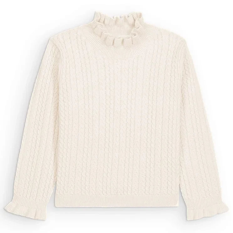 Louise Misha - Java Ruffled Neck Sweater | Cream