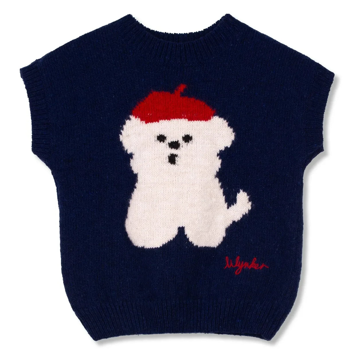 Wynken - Navy Blue Dog Sleeveless Sweater