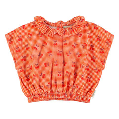Piupiuchick - Cherry Vichy Top | Orange