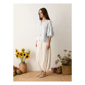 Boteh - Melissa Cotton Embroidered Blouse | Light blue