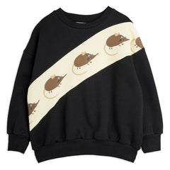 Mini Rodini - Striped Mouse Sweatshirt Organic Cotton | Black