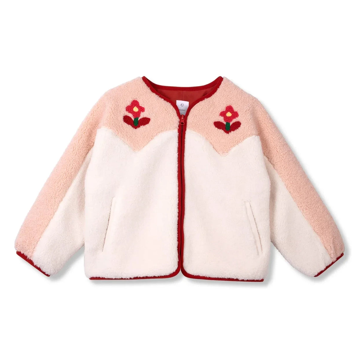 Wynken - Flower Sherpa Jacket | Pink