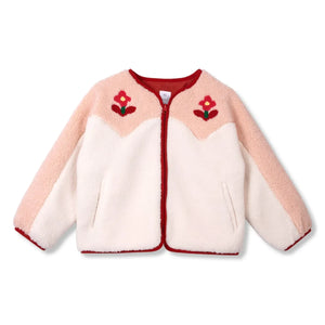 Wynken - Flower Sherpa Jacket | Pink